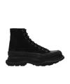 Alexander Mcqueen Black Suede Tread Slick High-top Sneakers In Black