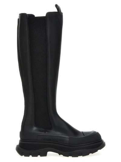Alexander Mcqueen Tread Slick Boots In Black/black 1000