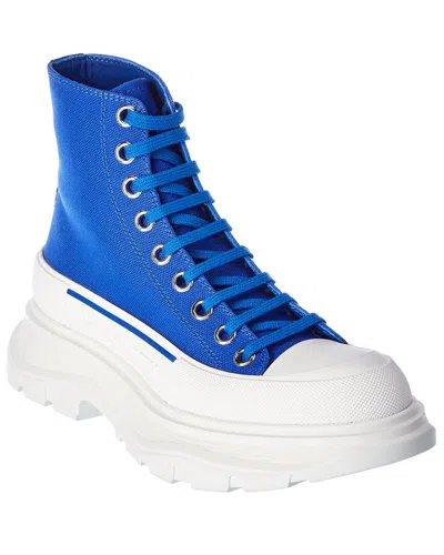 Alexander Mcqueen Tread Slick Canvas Boot In Blue