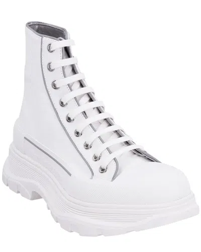 Alexander Mcqueen Tread Slick Canvas High-top Sneaker In White