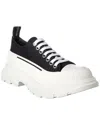 Alexander Mcqueen Black Canvas Tread Slick Sneakers In Multi