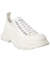 Alexander Mcqueen Tread Slick Canvas Exaggerated-sole Sneakers In White