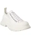 Alexander Mcqueen Tread Slick Canvas Exaggerated-sole Sneakers In White