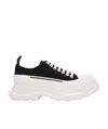 Alexander Mcqueen Black Canvas Tread Slick Sneakers In Multi
