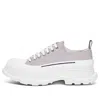 Alexander Mcqueen Tread Slick Canvas Sneakers 'lilac White' In Gray