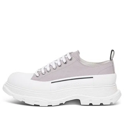 Alexander Mcqueen Tread Slick Canvas Sneakers 'lilac White' In Gray