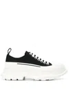 Alexander Mcqueen Black Canvas Tread Slick Sneakers In Multi
