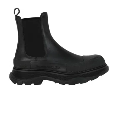 Pre-owned Alexander Mcqueen Tread Slick Chelsea Boot 'black Silver' | Men's Size 43.5