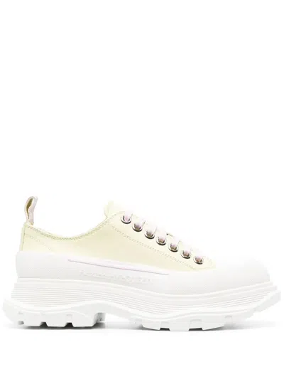 Alexander Mcqueen Pastel Yellow Leather Tread Slick Sneakers In Multi