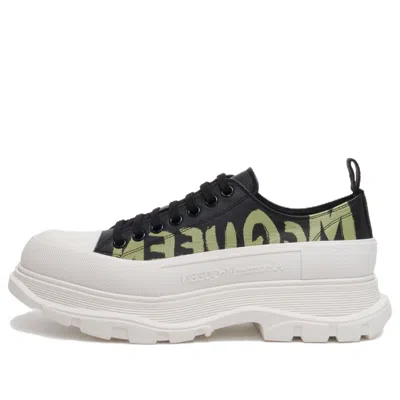 Alexander Mcqueen Tread Slick Graffiti Sneakers 'black White'