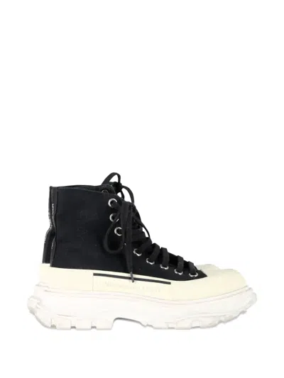 Pre-owned Alexander Mcqueen Tread Slick High-top Sneakers In Black