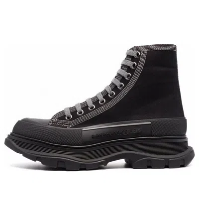 Alexander Mcqueen Tread Slick High-top Sneakers 'black Grey' In Multi