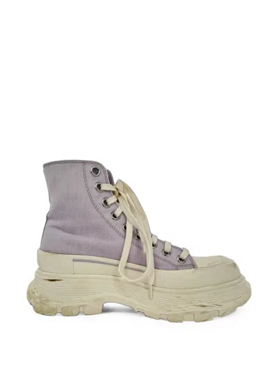 Pre-owned Alexander Mcqueen Tread Slick High-top Sneakers In Purple