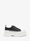 Alexander Mcqueen Black Nappa Leather Tread Slick Sneakers In White