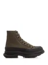 ALEXANDER MCQUEEN TREAD SLICK LACE UP ANKLE BOOT
