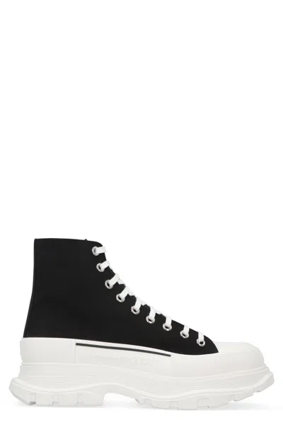 Alexander Mcqueen Tread Slick Lace-up Ankle Boots In Black