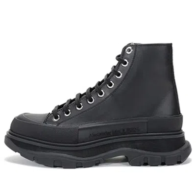 ALEXANDER MCQUEEN ALEXANDER MCQUEEN TREAD SLICK LACE UP BOOT 'TRIPLE BLACK LEATHER'