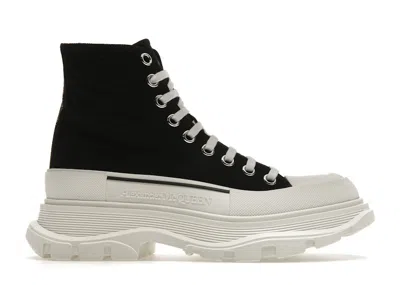 Pre-owned Alexander Mcqueen Tread Slick Lace Up Boot (women's) Sneakers In Black/white In Multi