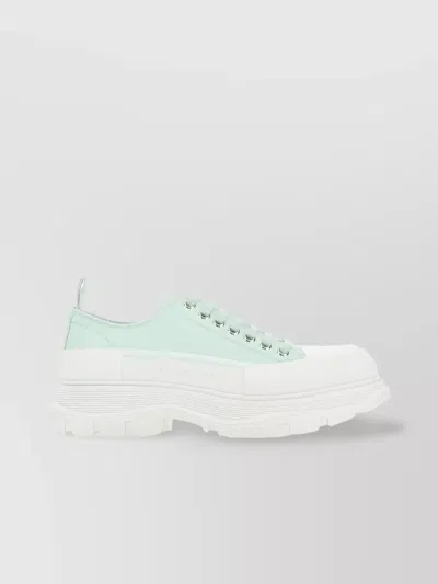Alexander Mcqueen Sea Green Leather Tread Slick Sneakers