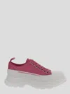 Alexander Mcqueen Smooth Leather Sneakers In White/pink