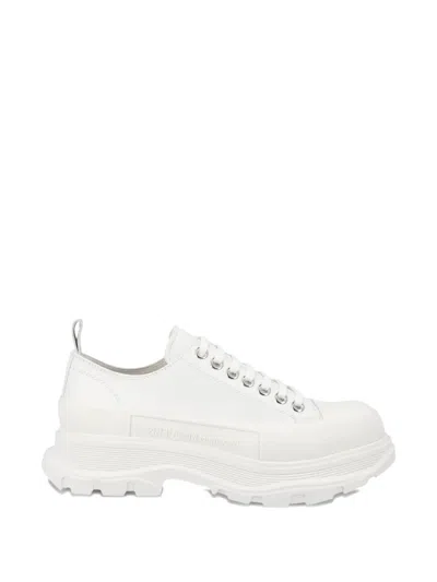 Pre-owned Alexander Mcqueen Tread Slick Lace-up Sneakers In White