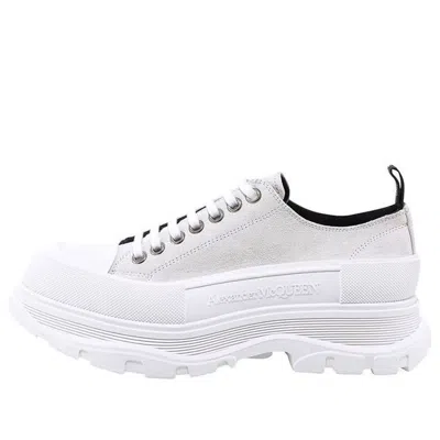 Alexander Mcqueen Tread Slick Lace-up 'white' In Gray