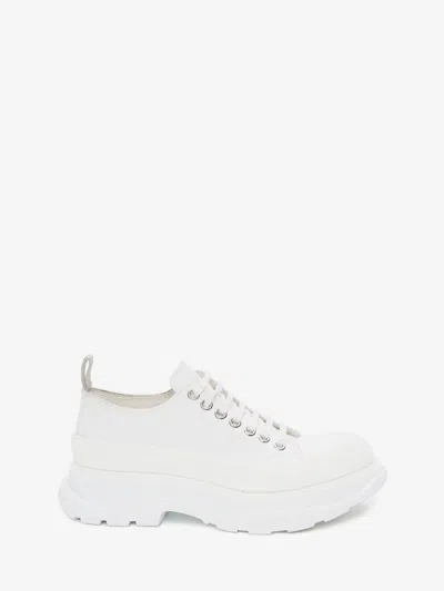 Alexander Mcqueen White Canvas Tread Slick Sneakers