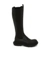 Alexander Mcqueen Tread Slick Leather Mid-calf Boots In Black