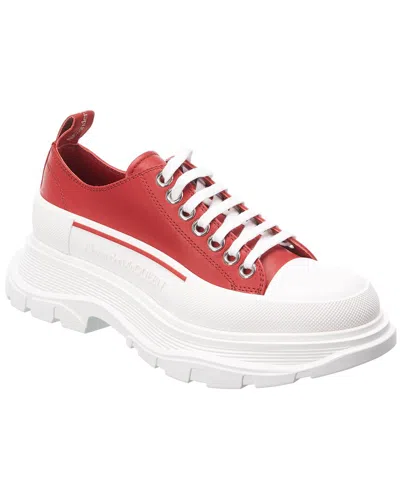 Alexander Mcqueen Tread Slick Leather Sneaker In Red