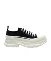 Alexander Mcqueen Black Nappa Leather Tread Slick Sneakers In White