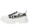 Alexander Mcqueen Tread Slick Low Lace Up Canvas Graffiti 'white Black'