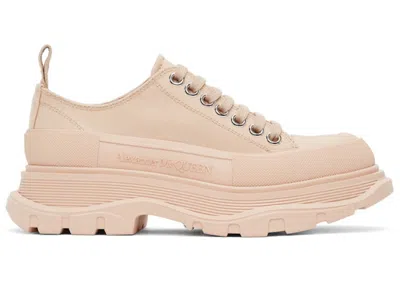 Pre-owned Alexander Mcqueen Tread Slick Low Lace Up Peach (women's) Sneakers In Pink