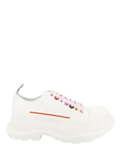 Alexander Mcqueen Tread Slick Low Top Lace-up Sneaker Woman Sneakers White Size 8 Cotton
