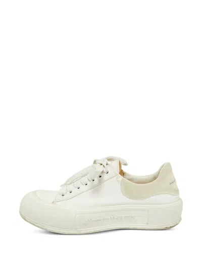 Pre-owned Alexander Mcqueen Tread Slick Low-top Sneakers In White