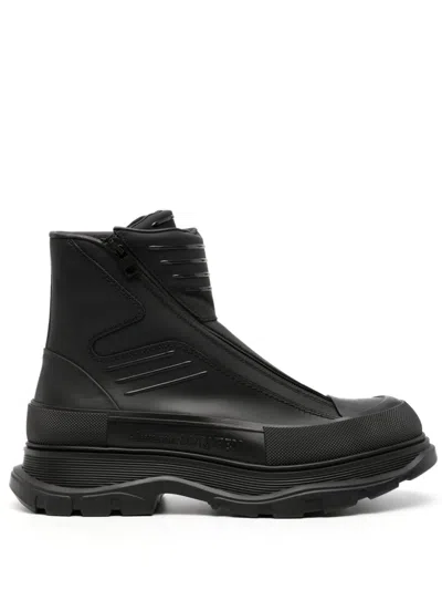 Alexander Mcqueen Tread Slick Motorcycle Boot In Black