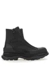 Alexander Mcqueen Tread Slick Motorcycle Boot In Black