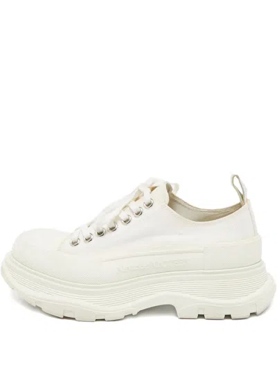 Pre-owned Alexander Mcqueen Tread Slick Platform Sneakers In White