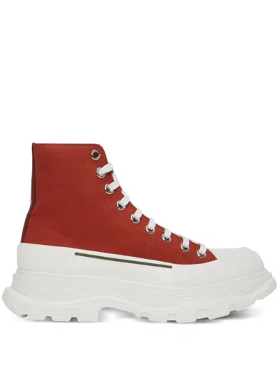 Alexander Mcqueen Tread Slick "red/white" Sneakers