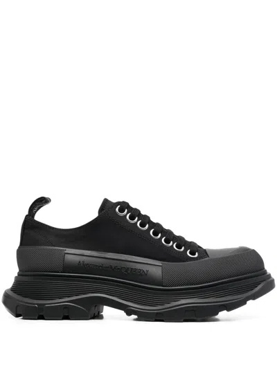 Alexander Mcqueen Tread Slick Sneakers In Black Silver