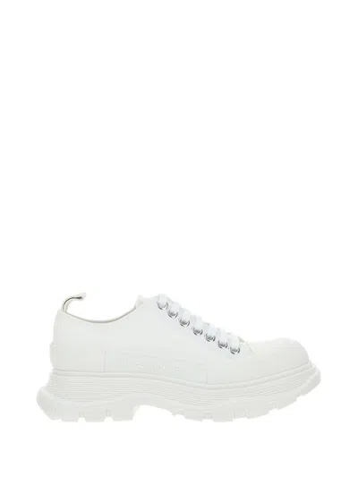 Alexander Mcqueen White Canvas Tread Slick Sneakers