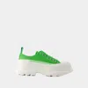 Alexander Mcqueen Sneakers Tread Aus Weissem Und Silberfarbenem Leder