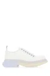Alexander Mcqueen White Canvas Tread Slick Sneakers In 8892
