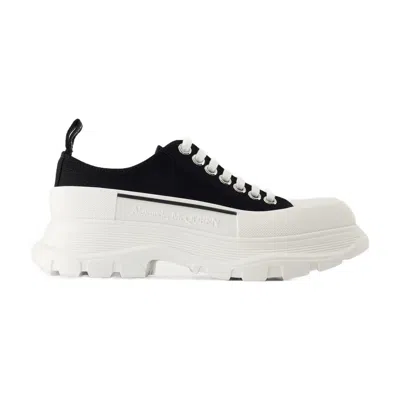 Alexander Mcqueen Black Canvas Tread Slick Sneakers In Multi