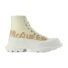 Alexander Mcqueen Tread Slick Sneakers  Black/white Leather In Multi