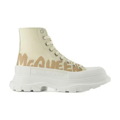 Alexander Mcqueen Tread Slick Sneakers  Black/white Leather In Multi