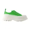 Alexander Mcqueen Tread Slick Sneakers  Green/white Leather In Green