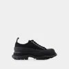 Alexander Mcqueen Tread Slick Canvas Exaggerated-sole Sneakers In Black