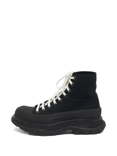 Pre-owned Alexander Mcqueen Tread Slick Sneakers In Black
