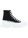 Alexander Mcqueen High-top Black Canvas Boots In Black