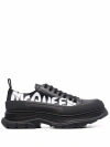 Alexander Mcqueen Men's Tread Slick Leather Low-top Sneakers In Black  